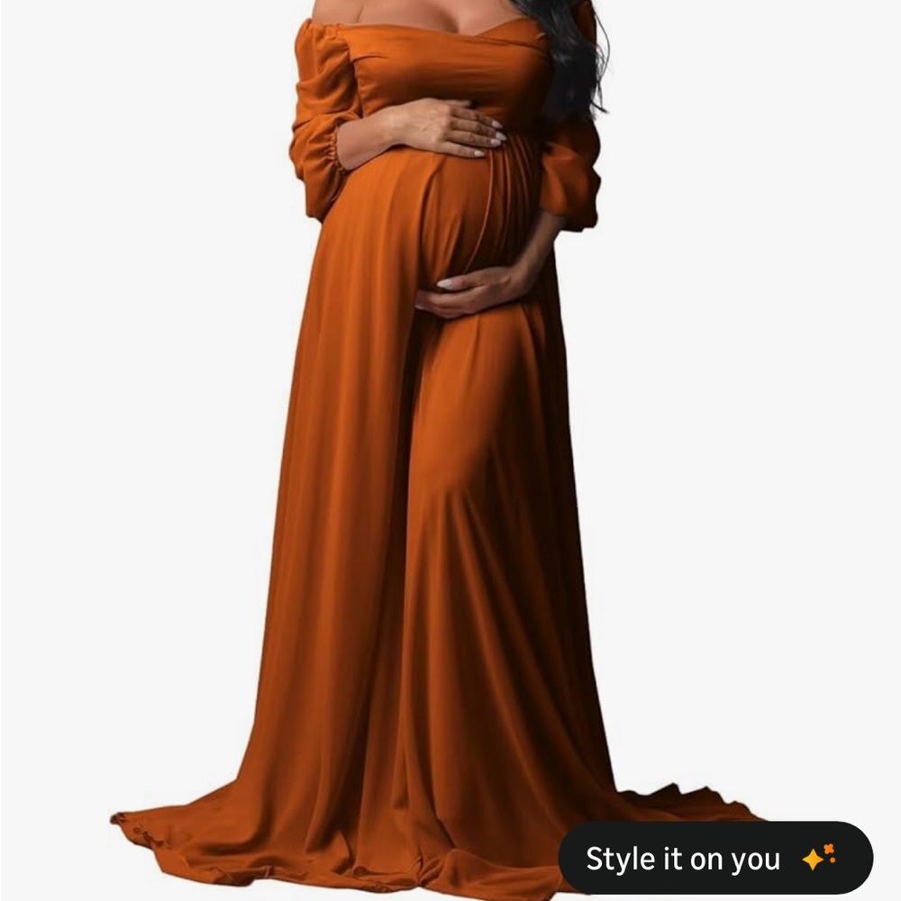 Off-Shoulder Maternity Gown